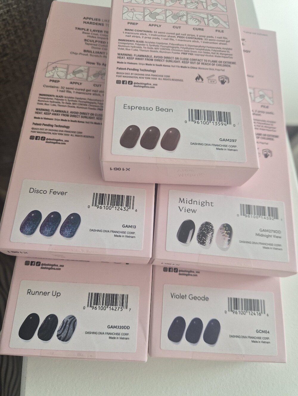 [Dashing Diva] A Set Of 5 Glaze Gel Strips, LED Light Required